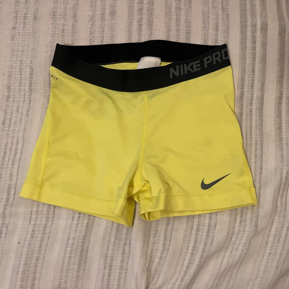 Nike Pro Women's Bright Yellow Athletic Shorts- SEE INFO